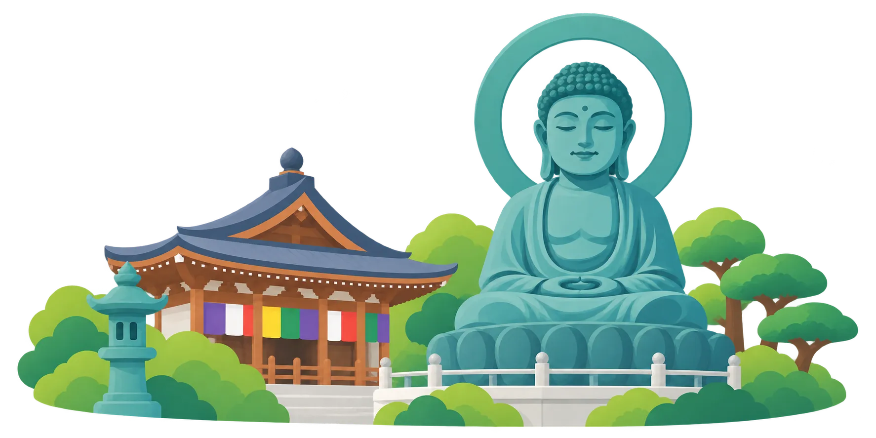 高岡市の街と自然のイラスト